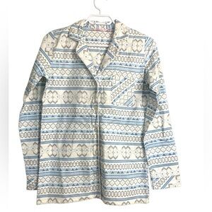 La Vie en Rose NWOT Flannel Pyjama Set Blue White and Grey